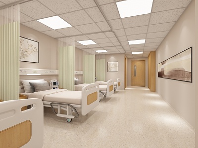 hospital ward bed hospital inpatient ward 3d model