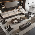 Modern Living Room Sofa And Coffee Table Set With Accent Chairs And Area Rug