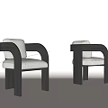 Modern Dining Chairs With Black Frame Curved Armrests And Light Upholstery