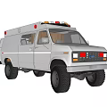 Silver Utility Vehicle With Roof Warning Lights Off Road Tires And Practical Design
