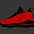 Red And Black High Top Stylish Sports Shoes With Black Laces And Sole