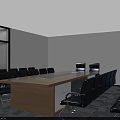 Aerial View Of Modern Office Workspace Layout With Desks Chairs And Functional Zones