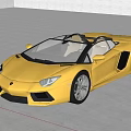 Yellow Luxury Convertible Sports Car With Black Top Silver Wheels And Sleek Design