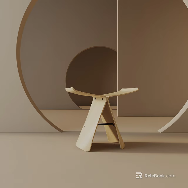 Modern Minimalist Wooden Side Table with Clean Lines for Living Room Interior 3d model 