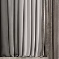 Modern Charcoal And Light Gray Velvet Curtains Draped In White Interior