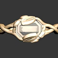 Elegant Gold Ring With Twisted Design Band And White Gemstone