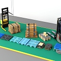 Pallet pallet logistics packing box forklift unmanned transport vehicle 3d model