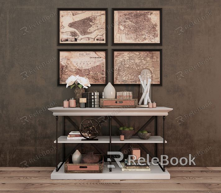 Industrial LOFT Shelf Ornaments Combination model