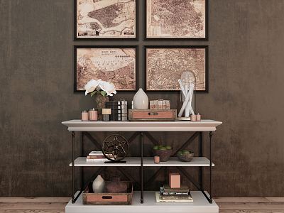 Industrial LOFT Shelf Ornaments Combination model