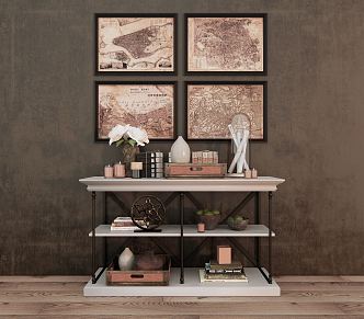 Industrial LOFT Shelf Ornaments Combination 3d model