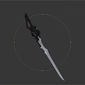 Stylish Decorative Sword With Black Hilt Dragon Design And Silver Sharp Blade For Collection 3d model