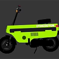 Neon Yellow Modern Motorcycle with Black Seat Yellow Handlebar Lights and Sleek Design