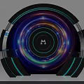 Illuminated Circular Display Shelf With Colorful Light Ring And Transparent Sections 3d model