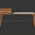 Modern Wooden Coffee Table With Drawer White Mat And Lower Shelf Design
