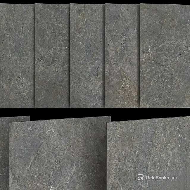 Gray Textured Stone Slabs As Decorative Wall Components For Interior Design 3d model