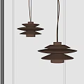 Nordic Middle Antique Chandelier Log Small Chandelier Flying Saucer Lamp 3d model