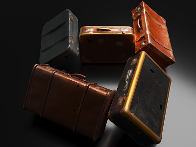 Vintage Suitcase Luggage Combo 3d model