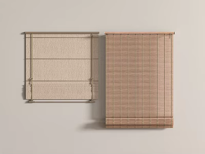 Modern Wooden Blinds with Light Brown and Beige Interior Design for Home Decor 3d model