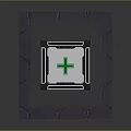 Medical Device Featuring Green Cross White Panel Black Frame And Hexagonal Background Design