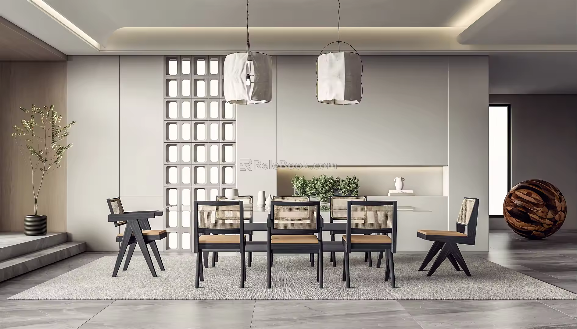 Quiet table and chair combination 3d model
