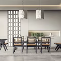 Quiet table and chair combination 3d model