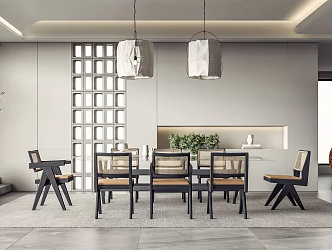 Quiet table and chair combination 3d model