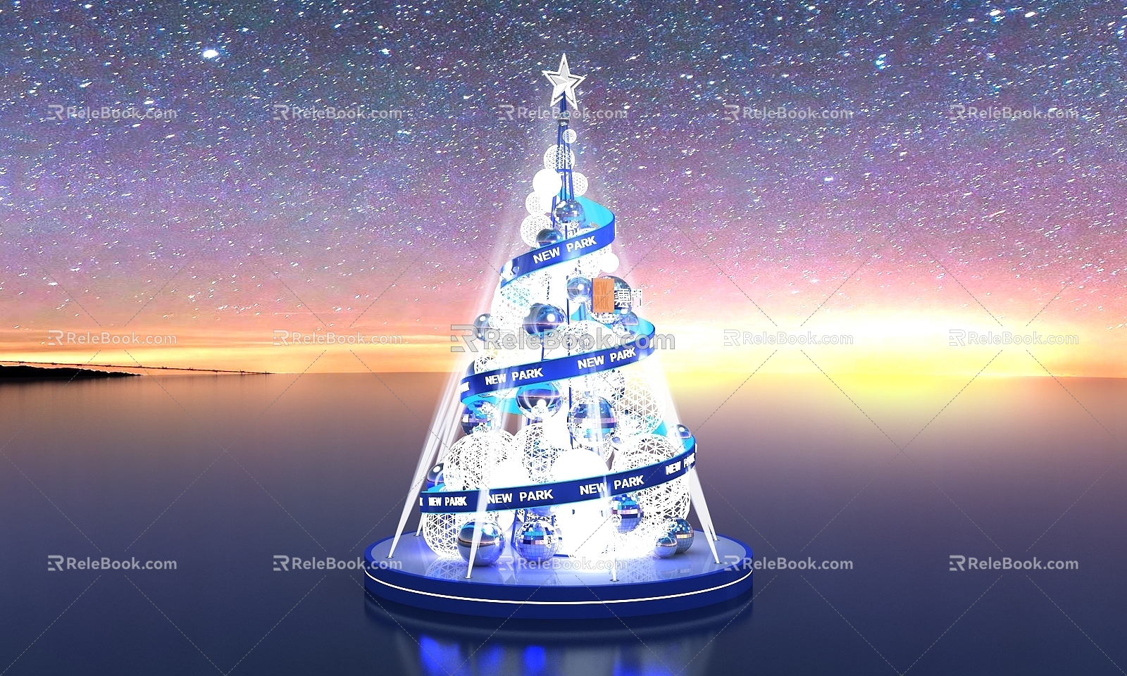 Christmas ball tree beautiful Chen design 3d model