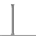 Three Classical Roman Columns with Ornate Capitals in Architectural Design Rendering