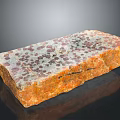 Natural Stone Home Decor Piece Featuring Orange And Gray Color Patterns 3d model