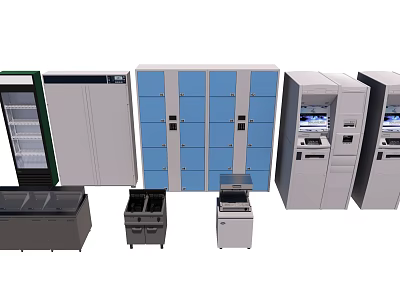 Commercial Refrigerators And Freezers With Display Models Upright Designs And Storage Solutions 3d model