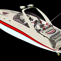 Sleek White Yacht With Red Accents And Modern Design