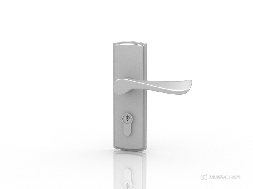 Modern Stainless Steel Door Handle With Lock For Home Interior Design 3d model 