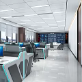 modern monitoring room 3d model