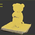 Yellow Teddy Bear Doll Praying With Folded Hands Closed Eyes On Paper Platform