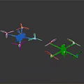 Space Exploration Aerial Drones With Red Yellow And Black White Designs For Cosmic Missions