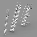 Durable Metal Hardware Ladders With Various Designs Mobile Wheels And Safety Rails