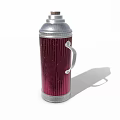 Red Metallic Insulated Vacuum Flask With Silver Lid And Handle For Daily Use