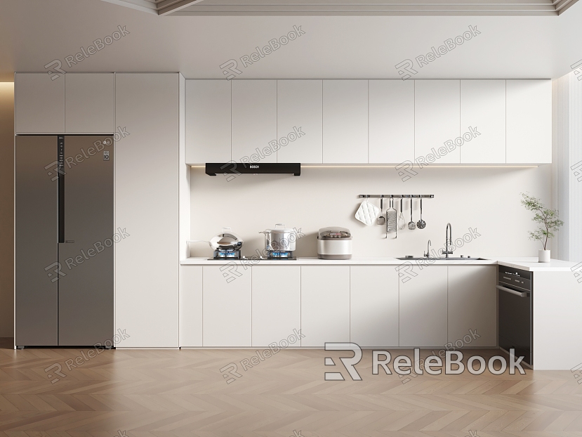 Kitchen Minimalist Kitchen Cabinet Refrigerator model