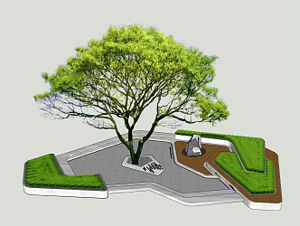 Modern Outdoor Chair Landscape Seat Landscape Steps 3d model