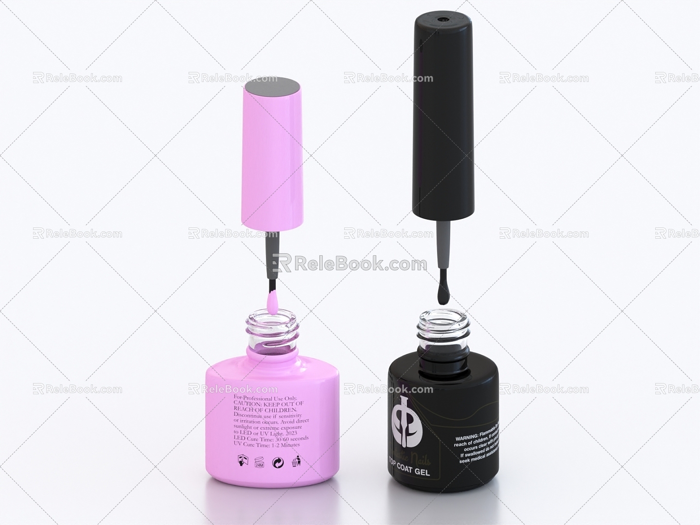 Nail polish mascara cosmetics 3d model