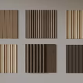 Textured Wooden Wall Panel Samples in Various Patterns and Colors for Interior Design 3d model