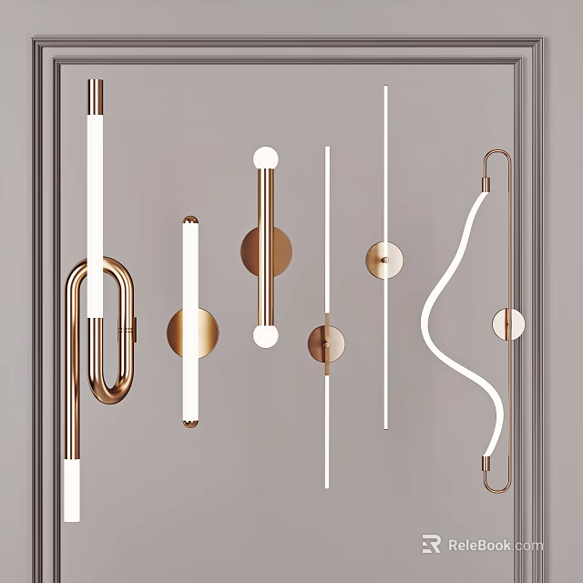 Modern Wall Lamps With Sleek Metallic Accents And Geometric Design Elements 3d model