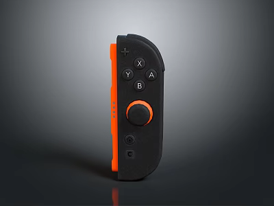 Black And Orange Game Controller With Y X B A Buttons And Joystick For Gaming 3d model