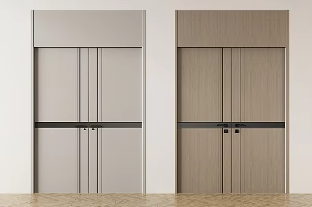 Modern Double Door Top Door Swing Door Wooden Door Ballroom Door Hotel Door 3d model