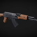 Classic Assault Rifle With Wooden Stock And Black Metal Components Detailed View