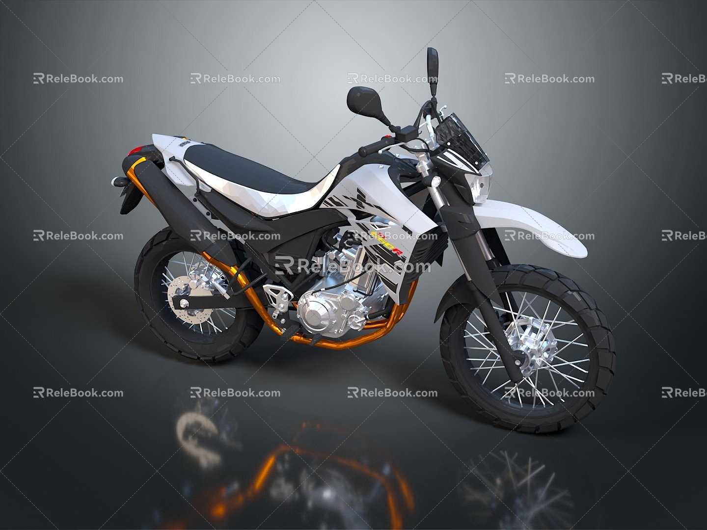 Modern motorcycle two-wheeled motorcycle off-road motorcycle road racing motorcycle 3d model