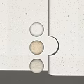 Minimal Modern Decor With White Spheres And Perforated Column On Speckled Surface 3d model