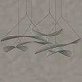 Modern White Curved Leaf Shaped Pendant Light Hanging in Minimalist Interiors