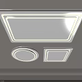 Modern LED Flush Mount Ceiling Lights With Square Round And Rectangular Shapes For Interior Design 3d model