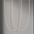 Modern Gold Metal Chandelier With Elegant Curved Lines For Contemporary Interior Design